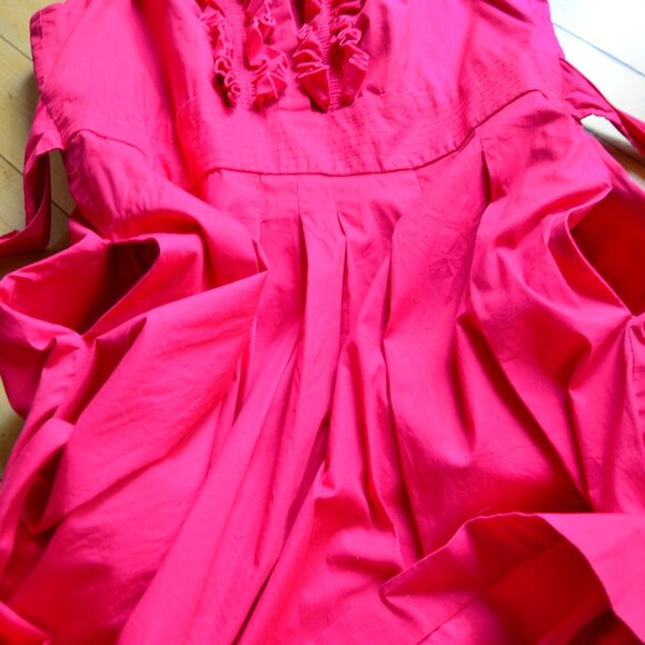 ELIZA J New York Size 14 Ruffle Chest Shift Dress Party Evening Wear Tie Waist - Picture 9 of 13